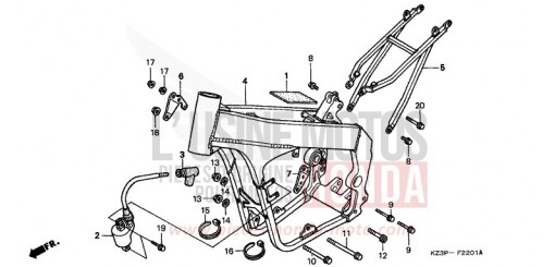 CARROSSERIE DE CHASSIS (2) CR250RX de 1999